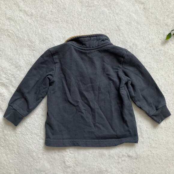 Just One You Carter’s 9M Navy Bear Sherpa Collar Sweater GUC Baby Boy - Picture 9 of 14